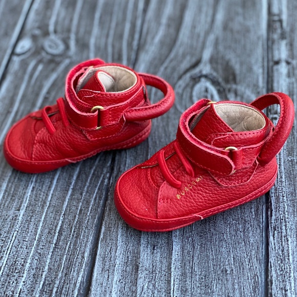 Baby Sneakers Genuine Leather Red Buscemi 100MM - Picture 6 of 9